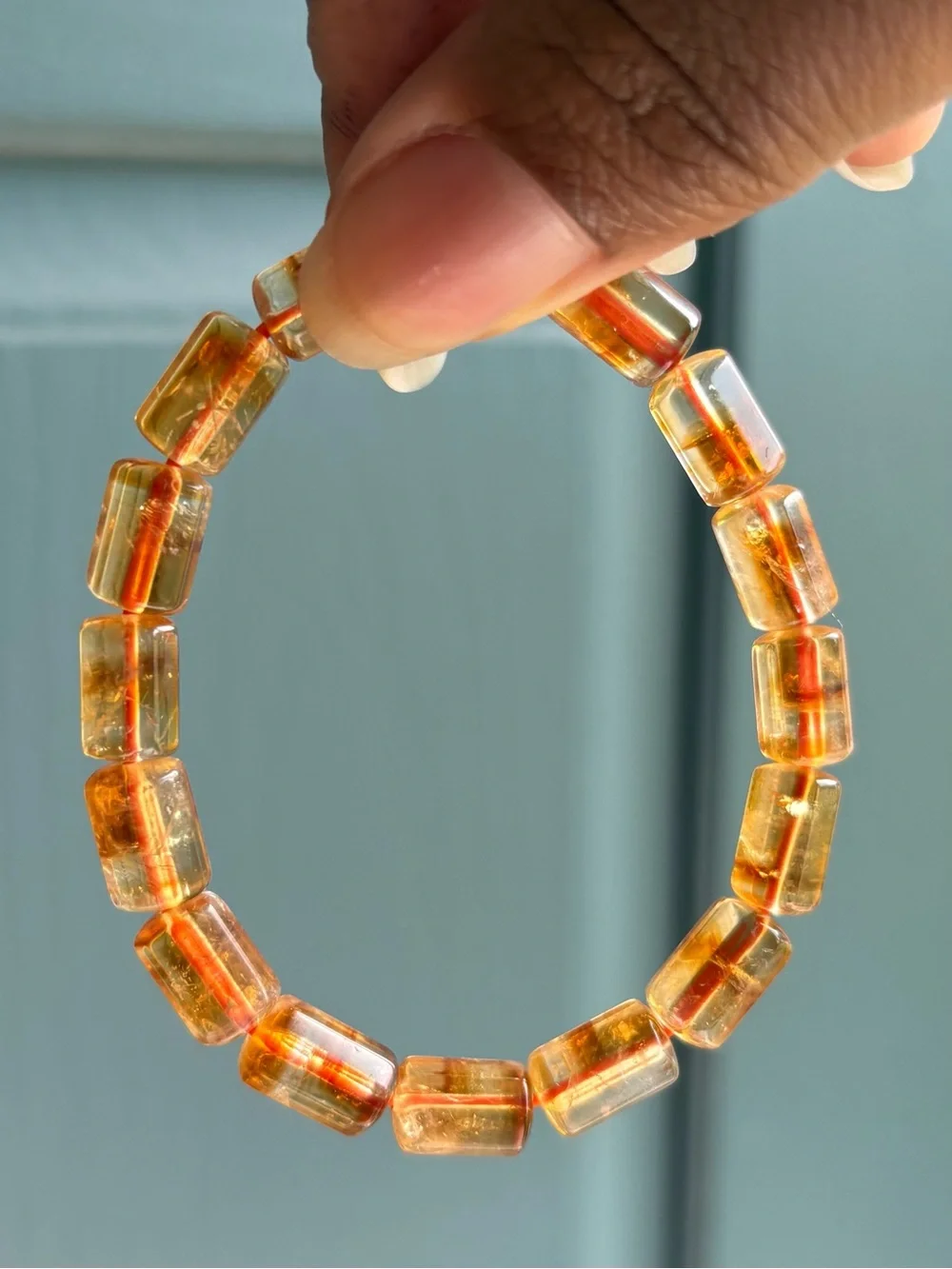 HQ Golden Citrine Barrel Crystal Bracelet